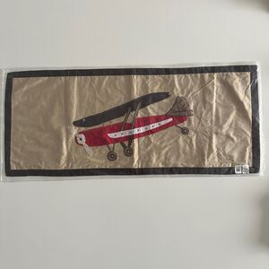 Pottery Barn Tyson Airplane Lumbar Pillow Sham Cover Red Embroidered Plane 14X36
